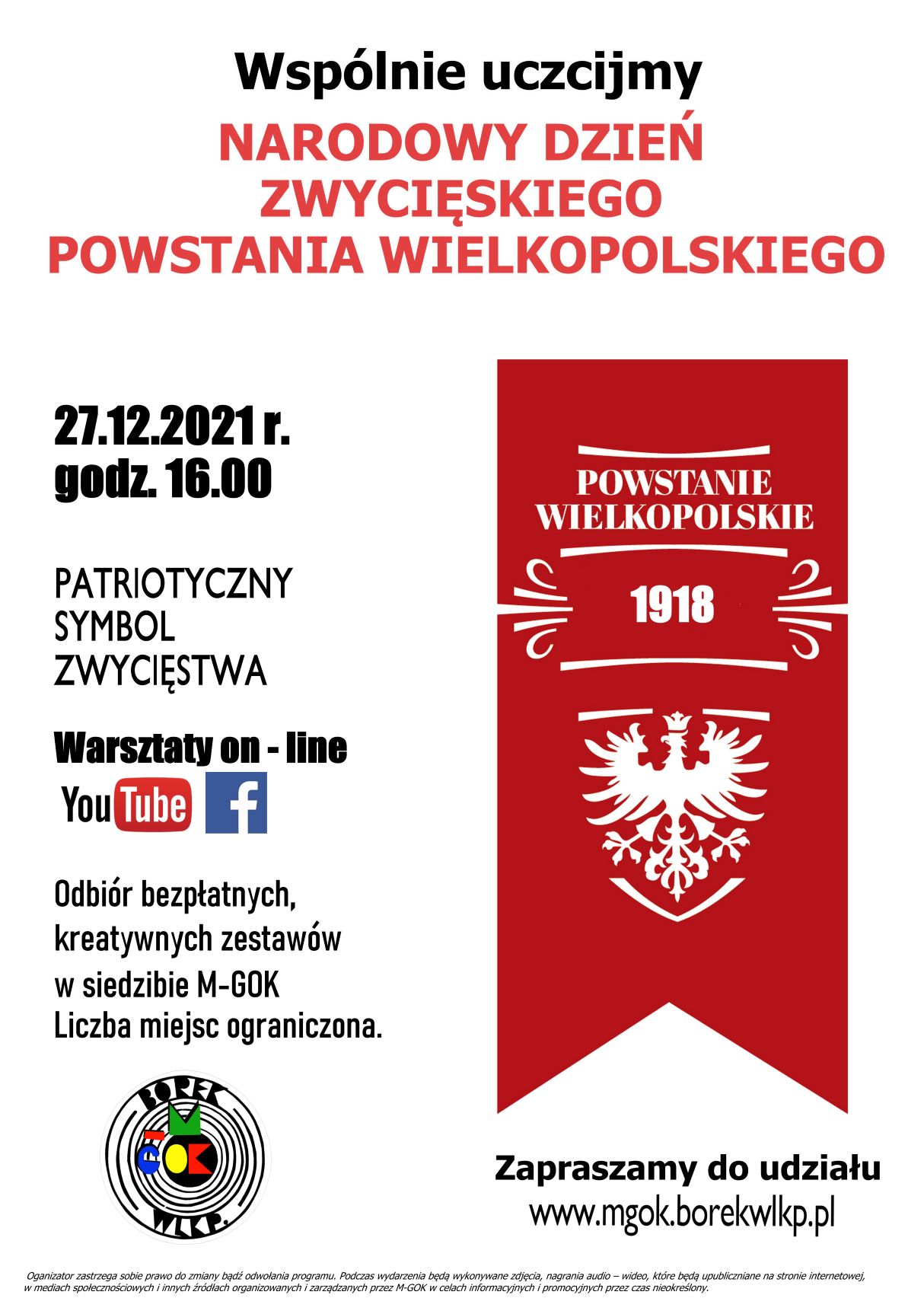 NARODOWY DZIEŃ ZWYCIĘSKIEGO POWSTANIA WIELKOPOLSKIEGO