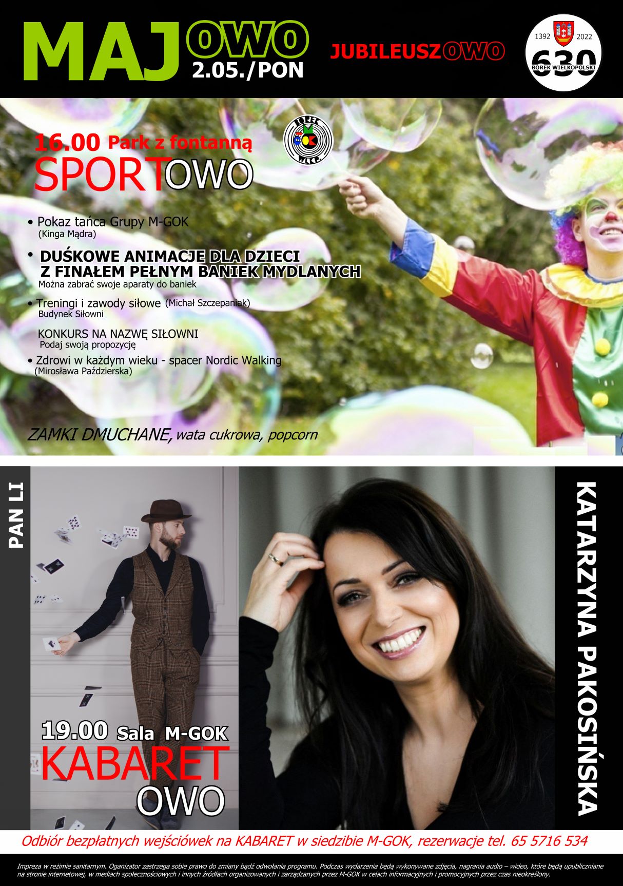 MAJOWO, JUBILEUSZOWO, SPORTOWO I KABARETOWO
