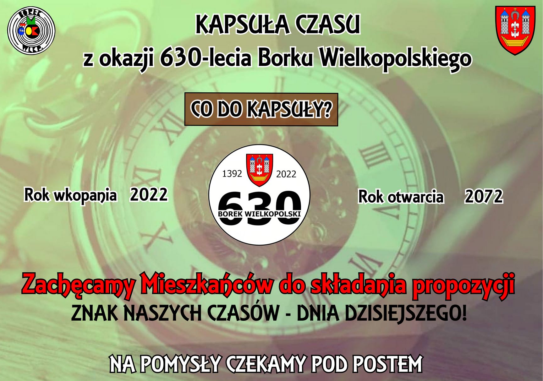 KAPSUŁA CZASU z okazji 630-lecia Borku Wielkopolskiego